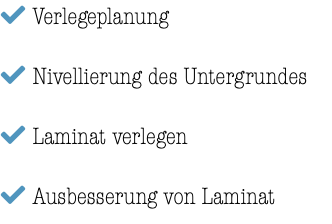  Verlegeplanung  Nivellierung des Untergrundes  Laminat verlegen  Ausbesserung von Laminat